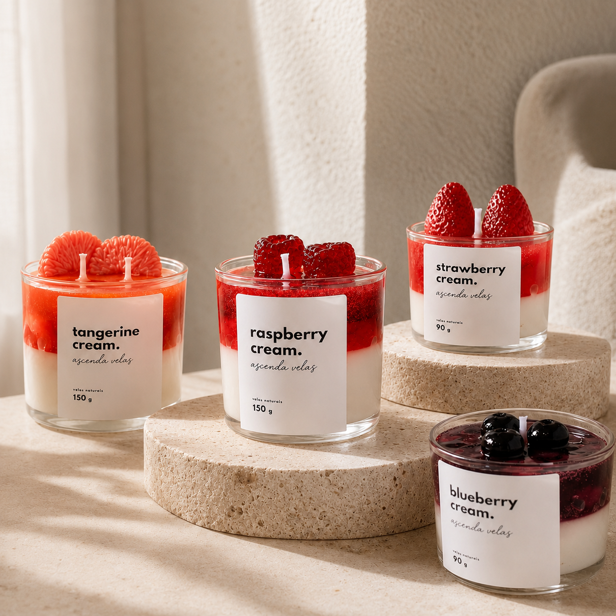 Velas da coleção Cream da Ascenda